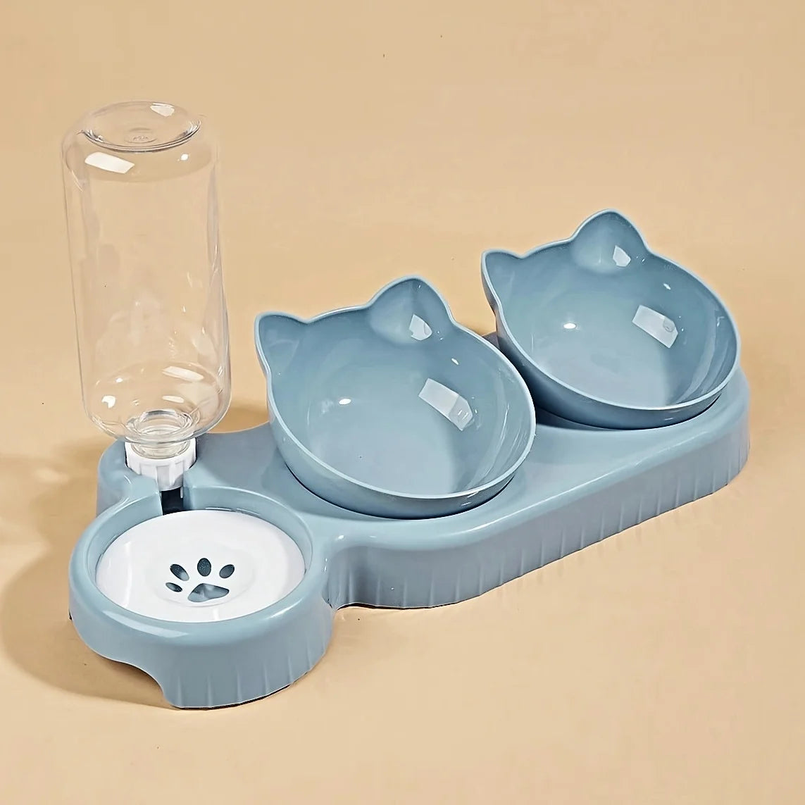 3-in-1 Cat Bowl With Automatic Water Dispenser