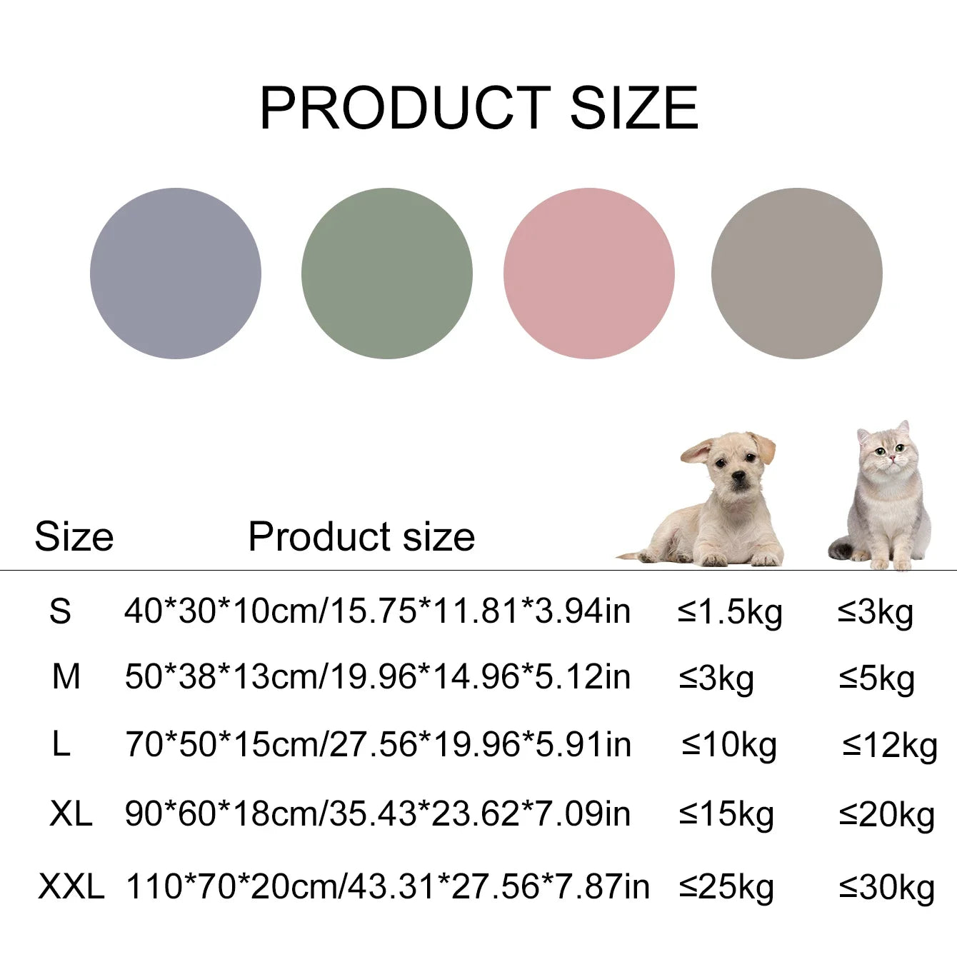 4 Size Pet Beds (4 colors)