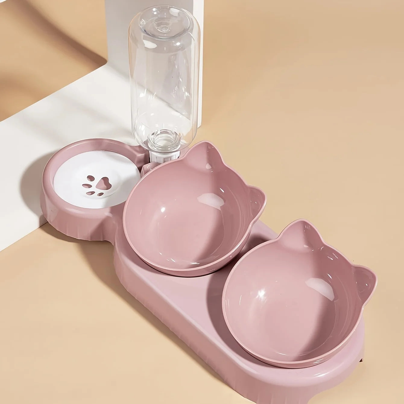 3-in-1 Cat Bowl With Automatic Water Dispenser