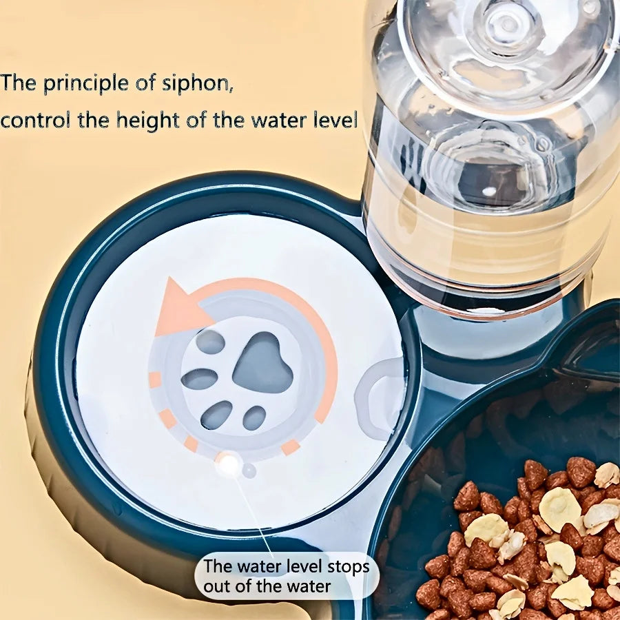 3-in-1 Cat Bowl With Automatic Water Dispenser