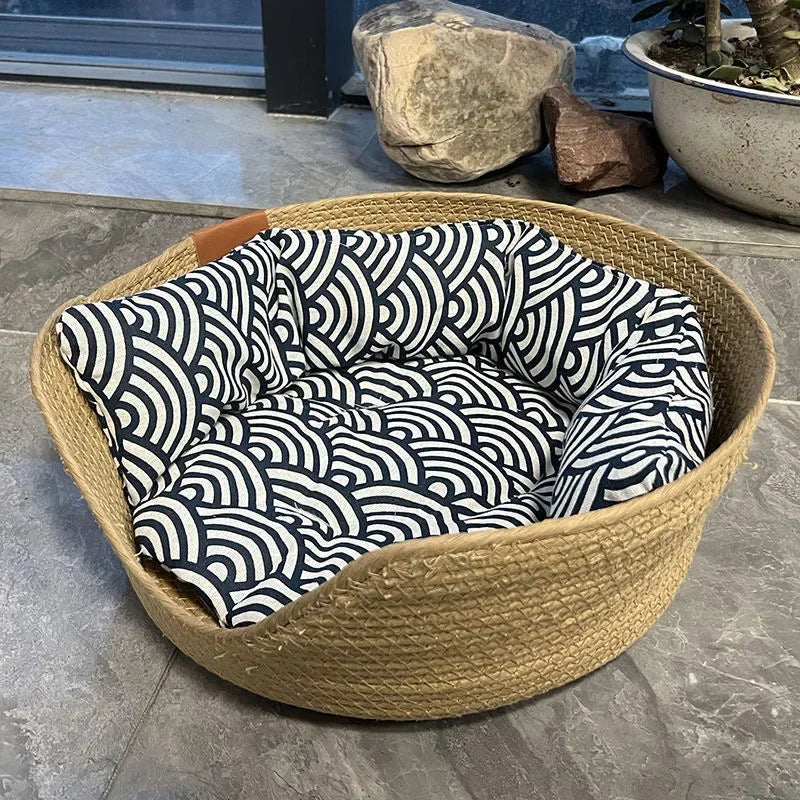 Bamboo Weaving Pet Bed