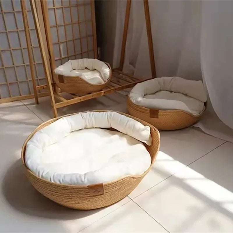 Bamboo Weaving Pet Bed