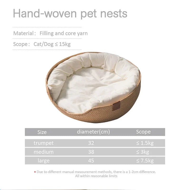 Bamboo Weaving Pet Bed