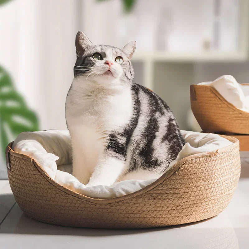 Bamboo Weaving Pet Bed