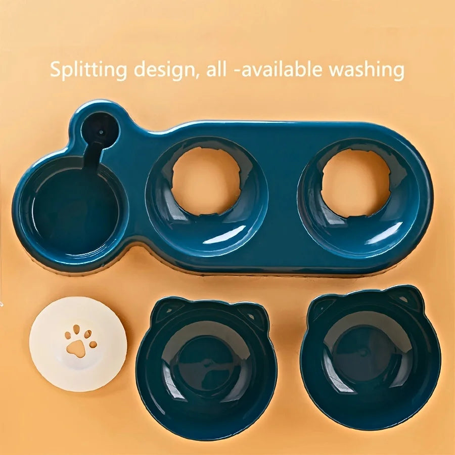 3-in-1 Cat Bowl With Automatic Water Dispenser
